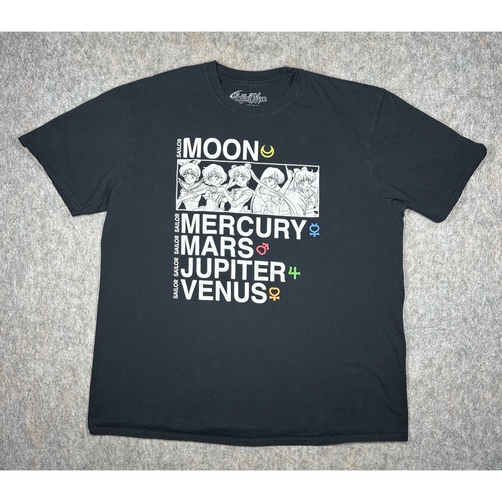 Sailor Moon Planets Graphic T-Shirt Black XL Anime Manga Toei Animation Tee